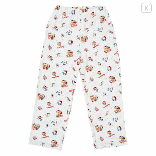 Japan Sanrio Short Sleeve Shirt Pajamas (L) - Hello Kitty : Tanned White - 3
