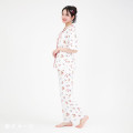 Japan Sanrio Short Sleeve Shirt Pajamas (L) - Hello Kitty : Tanned White - 6