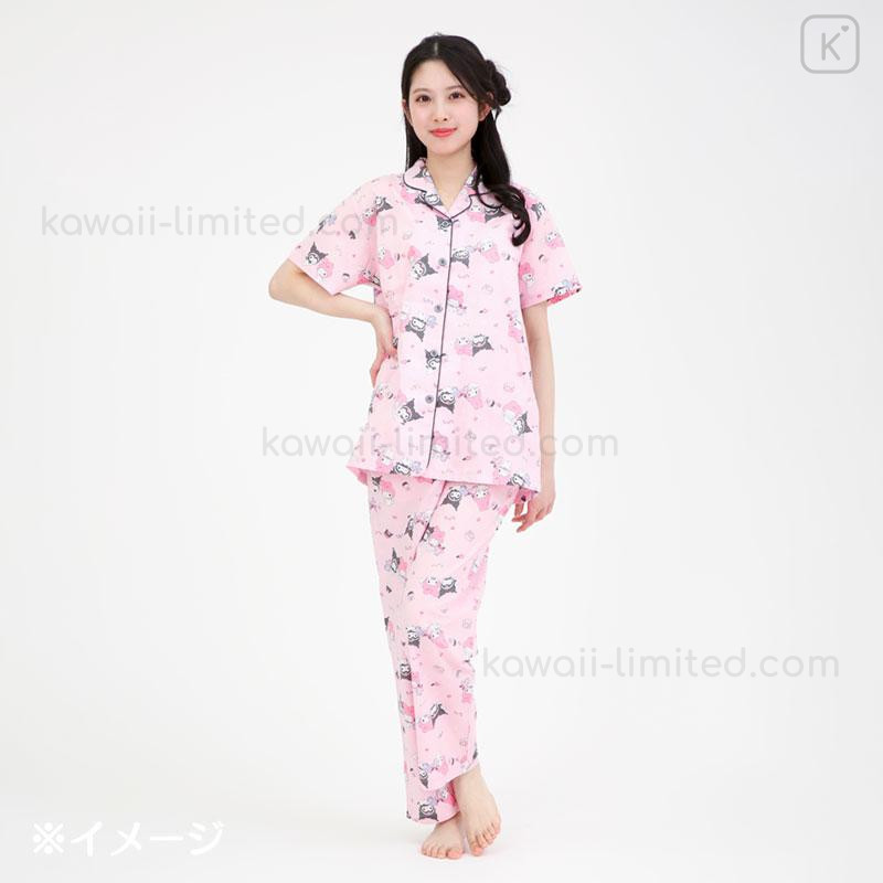Japan Sanrio Short Sleeve Shirt Pajamas (M) - Kuromi & My
