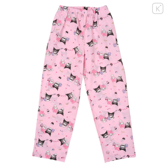 Japan Sanrio Short Sleeve Shirt Pajamas (L) - Kuromi & My Melody : Pink - 3