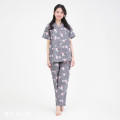 Japan Sanrio Short Sleeve Shirt Pajamas (M) - Kuromi & My Melody : Black - 5