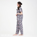 Japan Sanrio Short Sleeve Shirt Pajamas (M) - Kuromi & My Melody : Black - 6