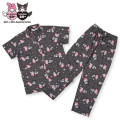 Japan Sanrio Short Sleeve Shirt Pajamas (L) - Kuromi & My Melody : Black - 1