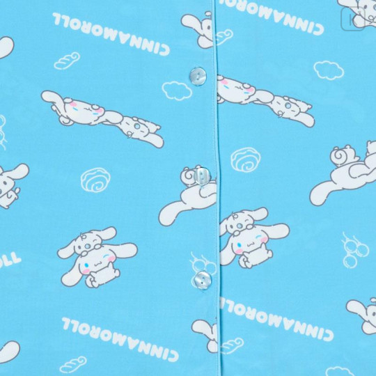 Japan Sanrio Short Sleeve Shirt Pajamas (M) - Cinnamoroll : Light Blue - 4