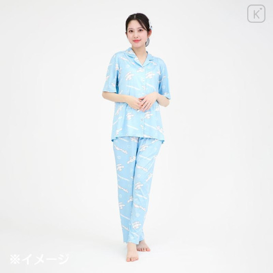 Japan Sanrio Short Sleeve Shirt Pajamas (M) - Cinnamoroll : Light Blue - 5