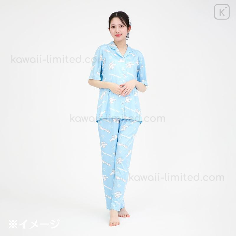 ★ SPAO★ Sanrio Characters Short Sleeve Pajamas LIGHT BLUE Japan Sanrio Short Sleeve Shirt Pajamas (L) - Cinnamoroll
