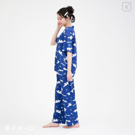 Japan Sanrio Short Sleeve Shirt Pajamas (M) - Cinnamoroll : Navy - 6