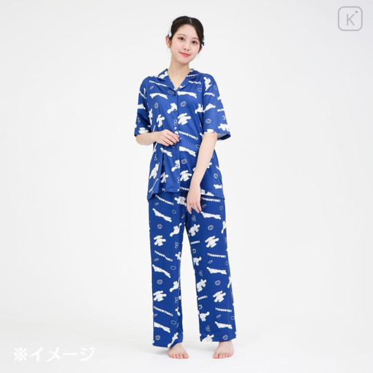 Japan Sanrio Short Sleeve Shirt Pajamas (L) - Cinnamoroll : Navy - 5