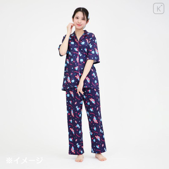 Japan Sanrio Short Sleeve Shirt Pajamas (L) - Hangyodon : Navy - 5