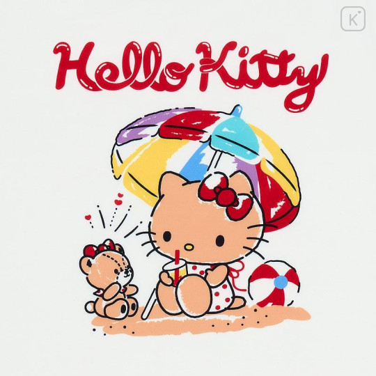 Japan Sanrio Short Sleeve T-shirt Pajamas (L) - Hello Kitty : Tanned Red - 4