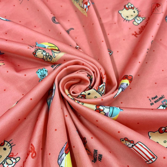 Japan Sanrio Short Sleeve T-shirt Pajamas (L) - Hello Kitty : Tanned Red - 7