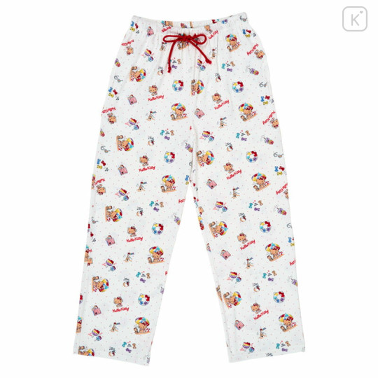 Japan Sanrio Short Sleeve T-shirt Pajamas (M) - Hello Kitty : Tanned White - 3