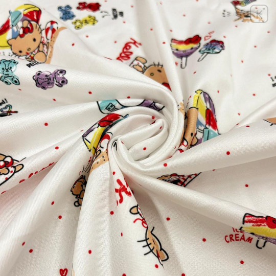 Japan Sanrio Short Sleeve T-shirt Pajamas (M) - Hello Kitty : Tanned White - 7