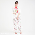 Japan Sanrio Short Sleeve T-shirt Pajamas (L) - Hello Kitty : Tanned White - 6