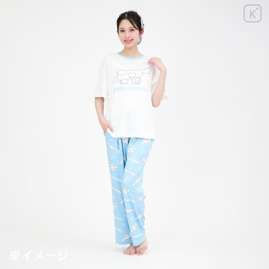 Japan Sanrio Short Sleeve T-shirt Pajamas (L) - Cinnamoroll : Light Blue - 6