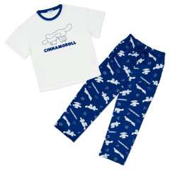 Japan Sanrio Short Sleeve T-shirt Pajamas (L) - Cinnamoroll : Navy