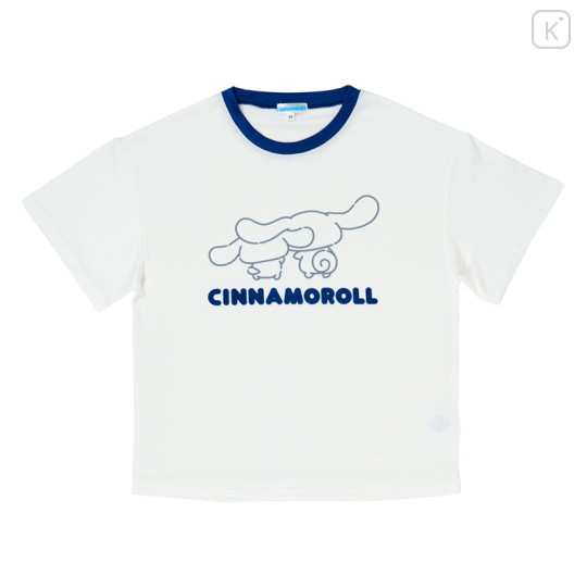 Japan Sanrio Short Sleeve T-shirt Pajamas (L) - Cinnamoroll : Navy - 2