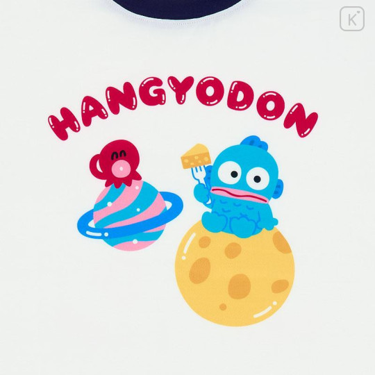 Japan Sanrio Short Sleeve T-shirt Pajamas (M) - Hangyodon : Navy - 4