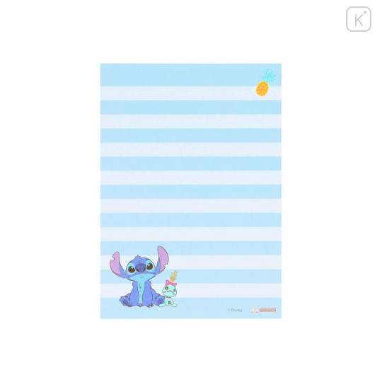 Japan Disney A6 Notepad - Scrump & Stitch : Lilo Blue - 2