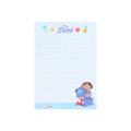 Japan Disney A6 Notepad - Scrump & Stitch : Lilo Blue - 3