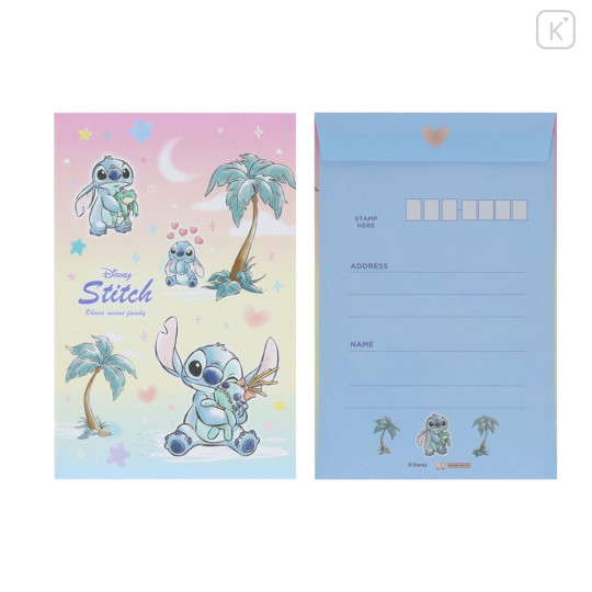 Japan Disney Letter Envelope Set - Scrump & Stitch : Watercolor Hug - 2