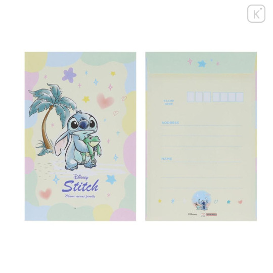 Japan Disney Letter Envelope Set - Scrump & Stitch : Watercolor Hug - 3