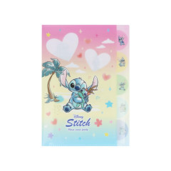 Japan Disney 5 Pockets A4 Index Holder - Scrump & Stitch : Watercolor Hug