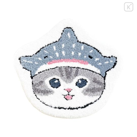 Japan Mofusand Die-cut Fluffy Floor Mat - Whale Shark Cat - 1