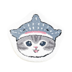 Japan Mofusand Die-cut Fluffy Floor Mat - Whale Shark Cat