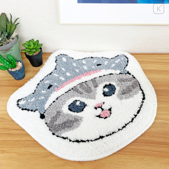 Japan Mofusand Die-cut Fluffy Floor Mat - Whale Shark Cat - 2