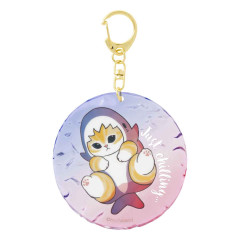 Japan Mofusand Acrylic Keychain - Cat : Shark Just chilling Water Surface
