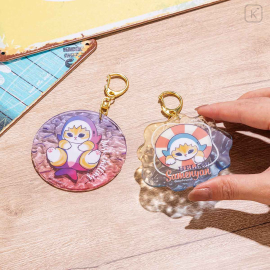 Japan Mofusand Acrylic Keychain - Cat : Shark Hello Summer Water Surface - 2