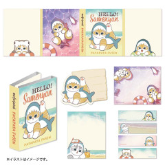 Japan Mofusand Mofumofu Marche Flip Memo Sticky Notes - Cat Shark Hello Summer