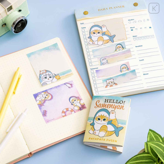 Japan Mofusand Mofumofu Marche Flip Memo Sticky Notes - Cat Shark Hello Summer - 2