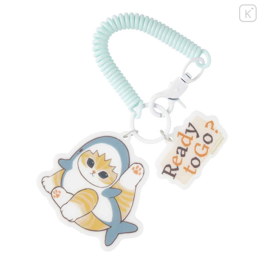 Japan Mofusand Multi-coil Spring Smartphone Strap Keychain - Cat Shark Ready To Go - 1