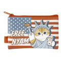 Japan Mofusand Mini Flat Pouch Set - Mofumofu Journey Cat American Statue of Liberty America - 3