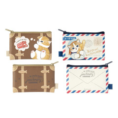 Japan Mofusand Mini Flat Pouch Set - Mofumofu Journey Cat Travel London Paris