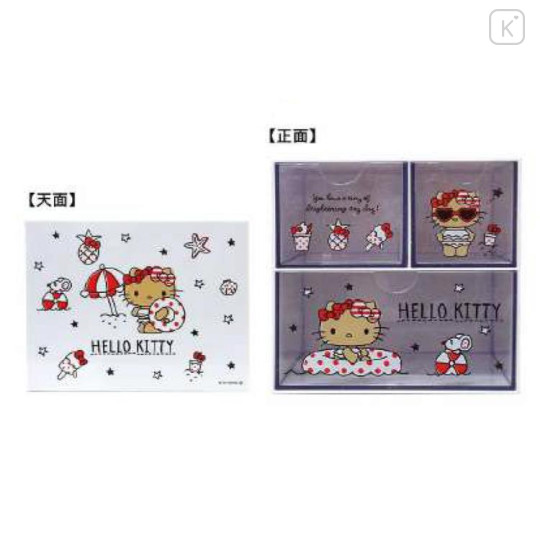 Japan Sanrio Chest Drawer - Hello Kitty : Tan Swimsuit Party Relax Beach - 2