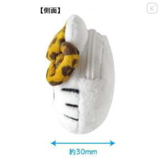 Japan Sanrio Face-shaped Pouch with Carabiner - Hello Kitty : Leopard Yellow - 2