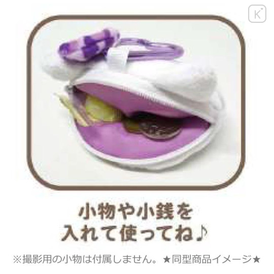 Japan Sanrio Face-shaped Pouch with Carabiner - Hello Kitty : Leopard Yellow - 3