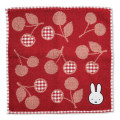 Japan Miffy Mini Towel Jacquard Handkerchief - Miffy : Cherry Red - 1
