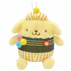 Japan Sanrio Mascot Holder - Pompompurin : Gingham Denim
