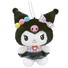 Japan Sanrio Mascot Holder - Kuromi : Gingham Denim