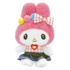 Japan Sanrio Mascot Holder - My Melody : Gingham Denim