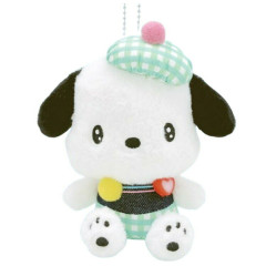 Japan Sanrio Mascot Holder - Pochacco : Gingham Denim