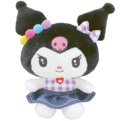 Japan Sanrio Plush Toy (S) - Kuromi : Gingham Denim