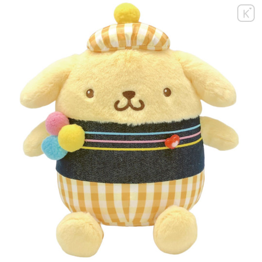 Japan Sanrio Plush Toy (S) - Pompompurin : Gingham Denim - 1
