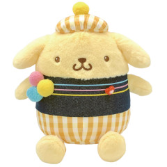Japan Sanrio Plush Toy (S) - Pompompurin : Gingham Denim