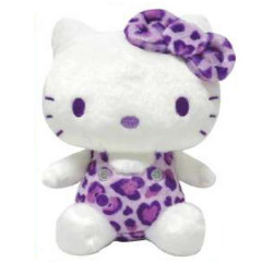 Japan Sanrio Sitting Plush Toy - Hello Kitty : Leopard Purple
