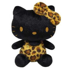 Japan Sanrio Sitting Plush Toy - Hello Kitty : Leopard Yellow Black
